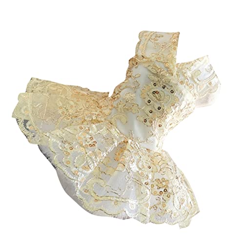 Mikikit Hundekleid Dog Costume hundebekleidung Haustierbekleidung Dog Accessories hundeausstattung Hund s kleine Kleidung für Haustiere Rockkostüm für Hund pet Kleidung Rock Golden von Mikikit
