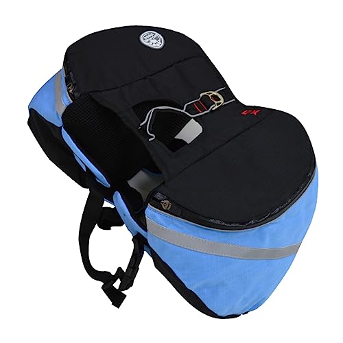 Mikikit Hunderucksack Hundewanderrucksack Hundelauf Outdoor-Rucksack Für Hunde Welpe Rucksackträger Für Haustiere Hundegeschirr Wandern Zubehör Hündchen Reisen Rucksäcke Klein Blue von Mikikit