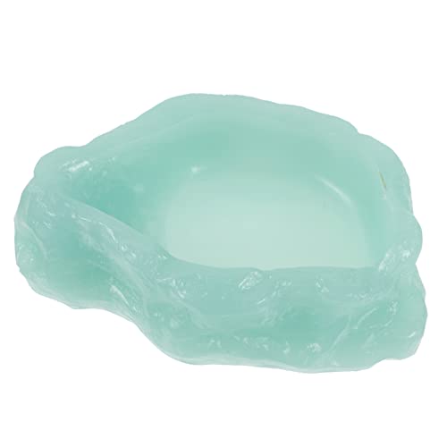 Mikikit Im Dunkeln leuchtender Wassernapf Reptilien Aufschlag Gecko Terrarium wasserschale Terrarium Wassernapf Schildkröte Wasserschale kriechende Wassertrinkschale für Haustiere Harz von Mikikit