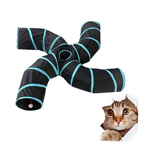 Mikikit Katzenspielzeug Katzenröhrentunnel Faltbar Labyrinth Anregend Tragbar Plaudern Falten Tunnelbett Für Katzen Katzentunnel Haustier Tunnel- Drinnen Spaß von Mikikit