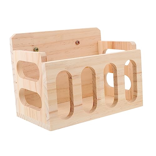 Mikikit Kleiner Tier Heu Feeder aus Holz für Chinchillas und Meerschweinchen Platzsparend zu Installieren Heuwaste Langlebig und Sicher für Haustiere von Mikikit