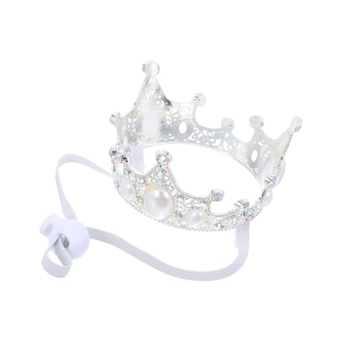 Mikikit Krone für Haustiere mit Verstellbarem Riemen für Geburtstagspartys Hochzeiten und Festliche Anlässe Funkelndes Design Silber Zubehör für Haustierfeste Mikikit Krone für Haustiere mit Verstellbarem Riemen für Geburtstagspartys Hochzeiten und Festliche Anlässe Funkelndes Design Silber Zubehör für Haustierfeste von Mikikit
