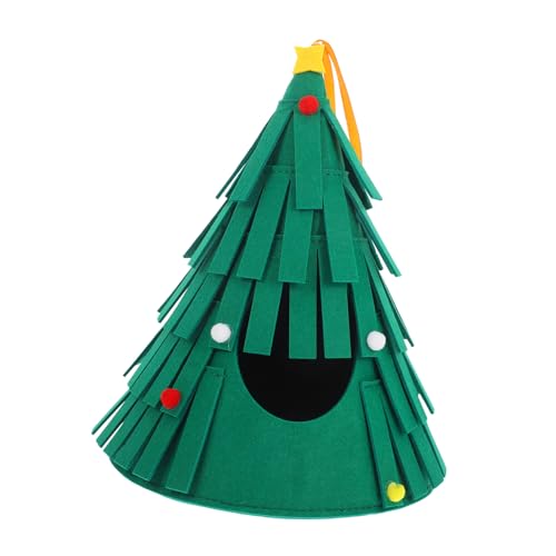 Mikikit Kuschelige Filzversteck für Kleintiere Weihnachtsbaum Förmiges Tierbett für Meerschweinchen Hamster und Waschbar für Gemütliche Rückzugsorte von Mikikit