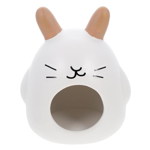 Mikikit Hamster Keramikhütte Versteck Cartoon Design Kühlung Winter Warm Schutz Kleintier Meerschweinchen Nest Zubehör Tierkäfig von Mikikit