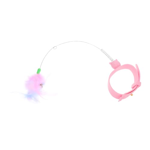 Mikikit Neckereien Für Haustiere Katzen-Teaser-Stick Katzenhalsband-stäbchen Kätzchen Neckender Zauberstab Neckerei Für Katze Katzen-Teaser-zauberstab Rosa Kieselgel von Mikikit