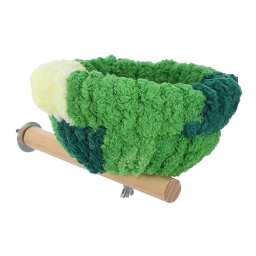 Mikikit Parrot Perch Stand Mit Nest Baumwolle Und Einfacher Warmes Vogelnest Für Papageien Wellensittiche Und Andere Kleine Vögel Für Käfige von Mikikit