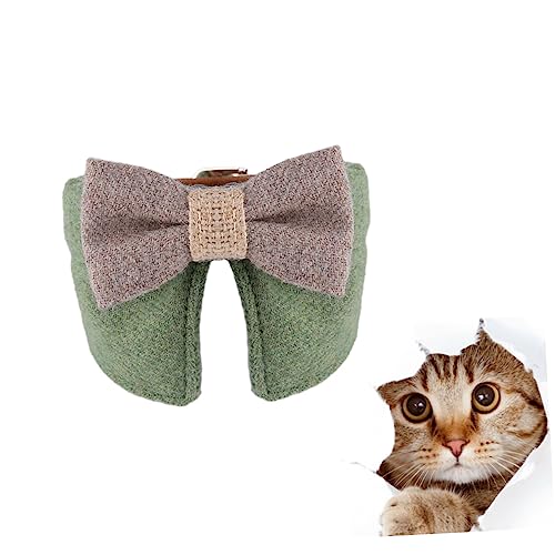 Mikikit Tierfliege hundekragen hundehalstuch Hundehalsband katzenhalsbänder Katzen Haustierhalsbänder für Katzen Kätzchenkragen mit Glocke Katzenfliege Fliege Haustier Green von Mikikit
