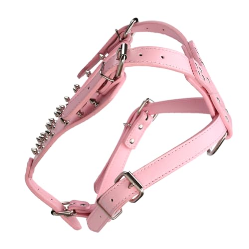 Mikikit Tierhalle Hundespikegurt Geschirr zum Gehen Hundegeschirr mit Stacheln verschleißfestes Hundegeschirr Outdoor -Hundewestegurt Welpengeschirr Metall Rosa Mikikit Tierhalle Hundespikegurt Geschirr zum Gehen Hundegeschirr mit Stacheln verschleißfestes Hundegeschirr Outdoor -Hundewestegurt Welpengeschirr Metall Rosa von Mikikit