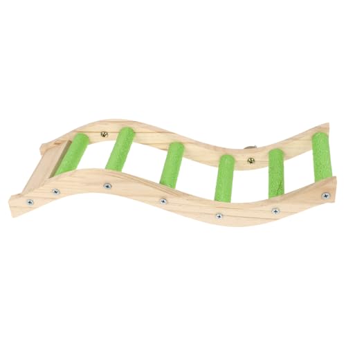Mikikit Vogel Papagei Kletterleiter Haustier Vogelleiter Klettern Vogelspielzeug vogelkäfig zubehör vogelzubehör für käfig Papageienspielzeug Papageienleiter Holz Green von Mikikit