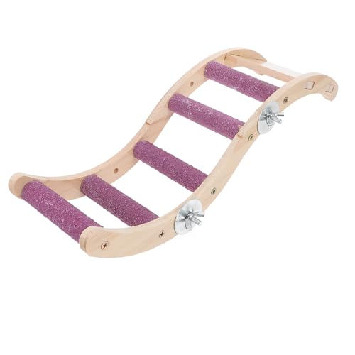 Mikikit Vogel Papagei Kletterleiter Papageienspielzeug Papageienleiter Kletterspielzeug Seilen Von Vogelspielzeug Vogelleiter Vogelspielplatz Für Rosa Holz von Mikikit