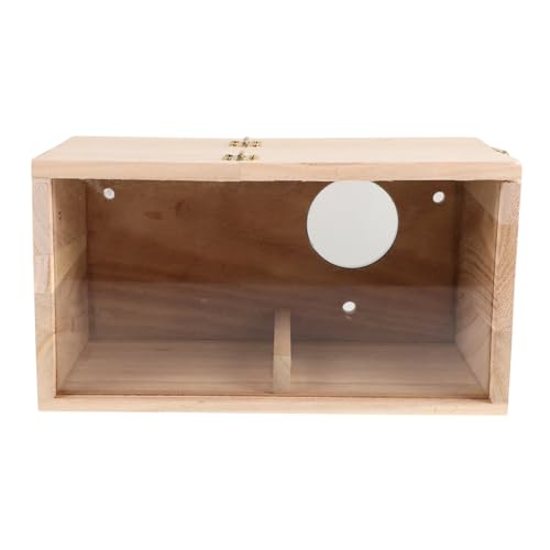 Mikikit Vogelhaus Seilenhaus Vogelhäuser Papageiennest Nymphensittichnest Wellensittichkäfig Vogelhütte Transparentes Nest Für Sittiche Vogelnest Sittich Nest Hölzern Beige von Mikikit