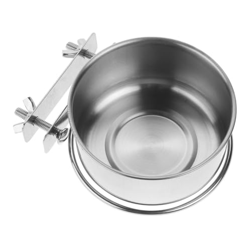 Mikikit Wandmontierter Hundenapf Wassernapf Für Hundebox Futternapf Für Hunde Im Freien Wand Montierte Haustierfutterhäuschen Hängender Futternapf Für Hunde Rostfreier Stahl Silver von Mikikit