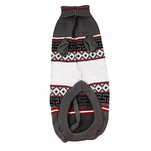 Mikikit Weihnachtlicher Hundepullover mit Rollkragen Warmes Strickdesign mit Ahornblattmuster Komfortable Winterkleidung für Welpen und Kleine bis Mittelgroße Hunde Festliches Haustier von Mikikit
