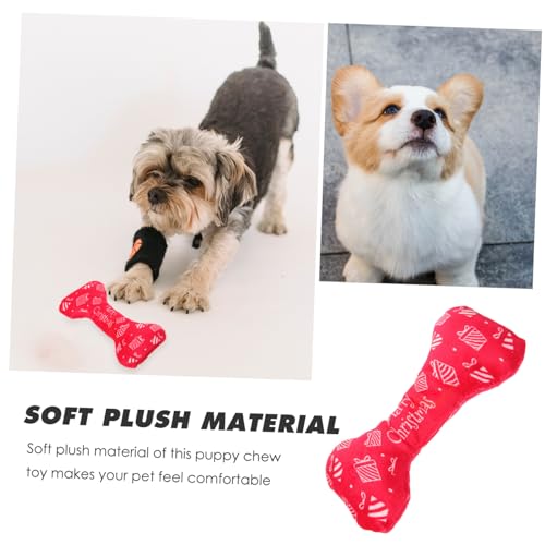 Mikikit Weihnachtliches Hundespielzeug Plüsch Quietschend Langlebig Interaktiv Für Kleine Welpen Festliche Kauspielzeug von Mikikit