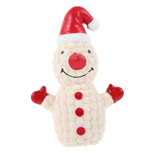 Mikikit Weihnachtliches Kauspielzeug für Hunde Interaktives Quietschspielzeug aus Latex Niedlicher Schneemann für Welpen und Große Hunde Fördert Intelligenz und Spielspaß von Mikikit