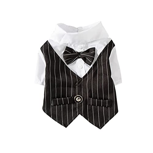 Mikikit Süße Hundekleidung Katzenkleidung Hunde-Outfit Hundeanzug Hochzeit Hundekleidung Welpen-Outfits Halloweenkostüm Der Hund Business-Anzug-Hund Kleider Hemden Shirt Haustier von Mikikit