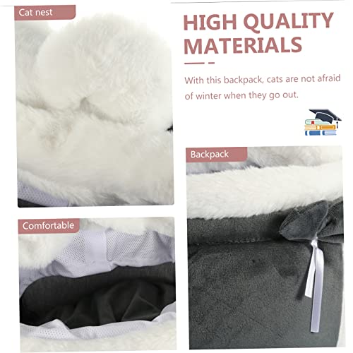 Mikikit Winter Outdoor und Indoor Haustier Rucksack Warmes Katzen Tragetasche mit Handwärmerfach Robustes Stoffmaterial Praktischer Katzenrucksack für Kleine Katzen und Haustiere von Mikikit