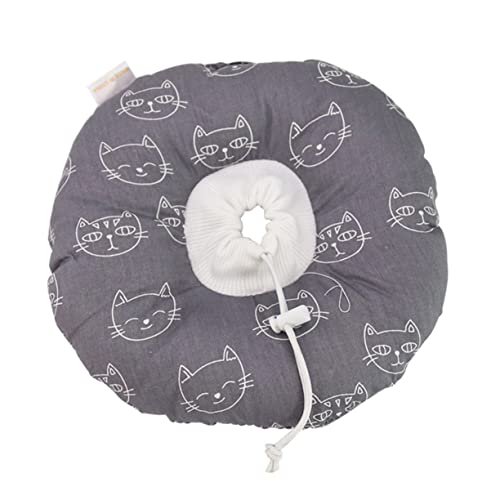 Mikikit elisabethanisches Haustierhalsband Zubehör Name Verstellbarer Anzug Luft für Katzen Schildkragen für Haustiere Katze elisabethanischer Kragen Katzenhalsband Anti-Leck-Kragen Grey von Mikikit