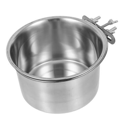 Mikikit hängender Hundenapf rostfrei Haustier Erhöhte Hundenäpfe Futterspender Mittel montieren Hundekäfignäpfe hängend Kleine Hundeblächen Hundekiste Wassernapf Silver von Mikikit