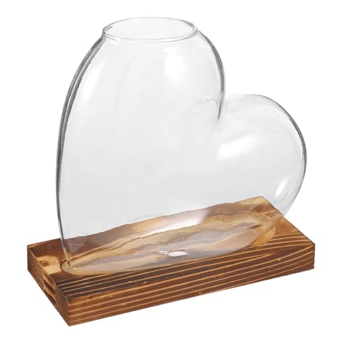 Mikikit hydroponische Vase Vermehrungsstand Fensterausbreitungsstationen Vermehrungsgefäße Gla -Terrarium Desktop-Vermehrungsstation Terrarienschalen hölzern Transparent von Mikikit