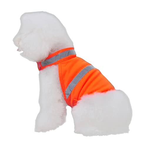 Mikikit verstellbare Sicherheitsweste Hundeweste Haustier halten Atmungsaktiv Hundepflege Hundemäntel laufweste Haustiere Hundekleidung Haustier reflektierende Sicherheitsweste Orange von Mikikit