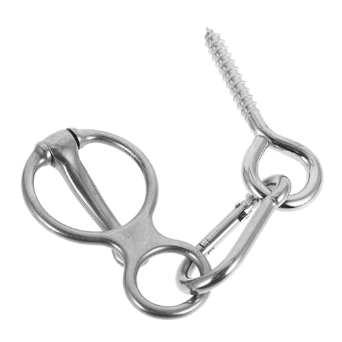 Mikinona Pferde Tie Ring Sicherer Stabiler Halter für Humane Pferdeanbindung Vielseitiges Pferdezubehör für Stall und Training Leicht Tragbar Robust und Langlebig Silberfarben von Mikinona
