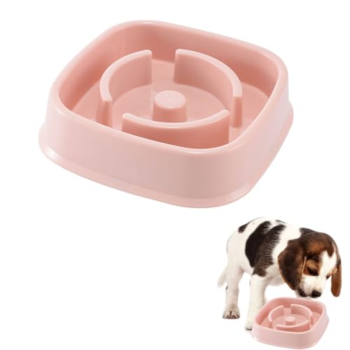 Anti Schling Napf Hund, Hundenapf, Anti Schling Napf für Hunde & Katzen, Slow Feeder Hundenapf, Rutschfester Slow Feeder Hundenapf, Anti-Schlucken, Rosa (20,5cm) von Mikiuly