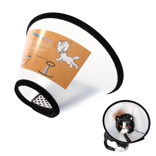 Halskrause für Haustiere - Bequemer Leckschutz für Hund und Katze, Halsumfang 35-40cm, Leichter Elisabethanischer Kragen, Bisse und Lecken Verhindern, Schwarz von Mikiuly