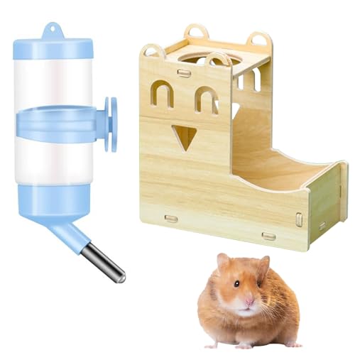 Hamster Trinkflasche, Haustier Wasserflasche, Hamster Wasserflasch, Hamster Trinkflasche mit Ständer, Hängend Haustier Wasserspender, für Den Täglichen Trinkwassergebrauch von Hamstern, 80ml von Mikiuly