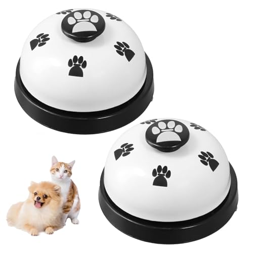 Haustier Trainingsglocken,Trainingsglocken für Haustiere,Hundeklingel,Hundeglocke mit pfotenabdruck Button,Weiß,2PC von Mikiuly