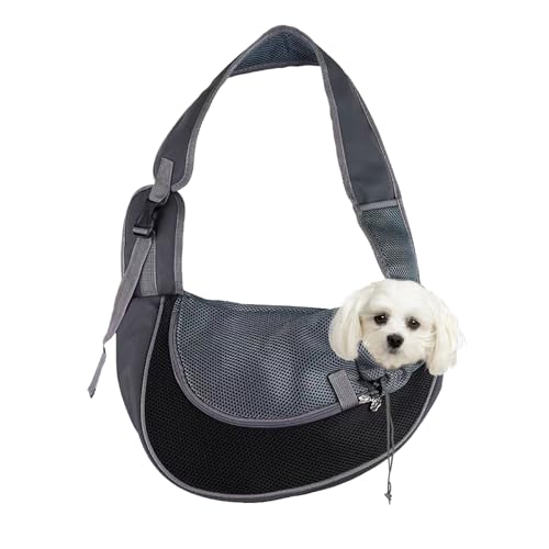 Hundetragetasche, Hundetasche, Transporttasche für Haustier, Verstellbare Tragetasche Hund, Haustier Umhängetasche, Mesh Hundetrage, für Spaziergang Aktivitäten im Freien und Ausflüge, Schwarz - L Hundetragetasche, Hundetasche, Transporttasche für Haustier, Verstellbare Tragetasche Hund, Haustier Umhängetasche, Mesh Hundetrage, für Spaziergang Aktivitäten im Freien und Ausflüge, Schwarz - L von Mikiuly