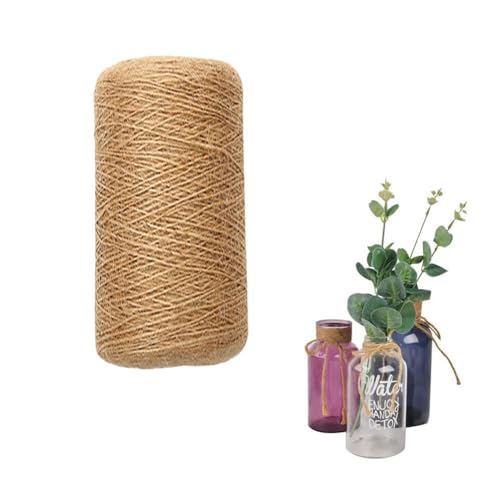 Jute-Schnur, Garten Juteschnur, Natur Braun Jute Kordel, Packschnur Geschenk-Band Bastelschnur Dekokordel, 1 mm Dicke, 400m Jute-Schnur für Garten, Basteln, Verpackung, Floristik, Dekoration von Mikiuly