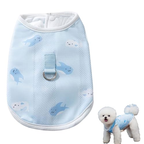 Kühljacke für den Sommer, Atmungsaktiv Hundekühlweste,Kühlwesten T-Shirts Kühlweste,Hunde Kühlende Hundejacke Leichte,Sommer Cool und Bequem Hundemantel für kleine Hunde von Mikiuly