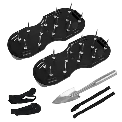 Mikiuly Nagelschuhe Rasen, Rasenlüfter Schuhe, Nagelschuhe Rasenlüfter Schuhe vormontiert mit Klettverschluss, Rasenbelüfter Vertikutierer mit Schaufel Aerifizierer für Rasenbelüftung Garten Schuhe Mikiuly Nagelschuhe Rasen, Rasenlüfter Schuhe, Nagelschuhe Rasenlüfter Schuhe vormontiert mit Klettverschluss, Rasenbelüfter Vertikutierer mit Schaufel Aerifizierer für Rasenbelüftung Garten Schuhe von Mikiuly