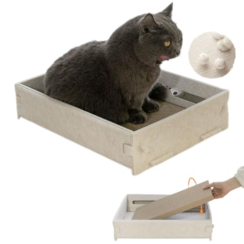 Katzenkratzbox mit Spielzeug|Abnehmbares Kratzpad für mittlere Größe|Kratzlounge Katzenbett|Katzenkratzbox mit Wellpappe|Katzentrainingsbox|Katzenbetten & Möbel mit Spielzeugball | Katzenhaus Katzenkratzbox mit Spielzeug|Abnehmbares Kratzpad für mittlere Größe|Kratzlounge Katzenbett|Katzenkratzbox mit Wellpappe|Katzentrainingsbox|Katzenbetten & Möbel mit Spielzeugball | Katzenhaus von MikooMikoo