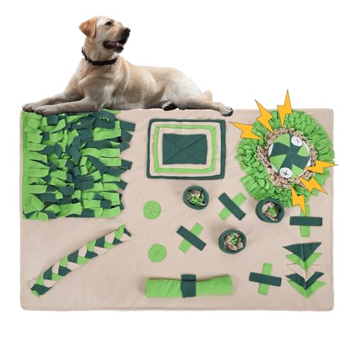MikooMikoo Schnüffelmatte für Hunde - Hundepuzzle Spielzeug, Anreicherung Hundefütterungsmatte für Geruchstraining und langsames Fressen (Grün) von MikooMikoo