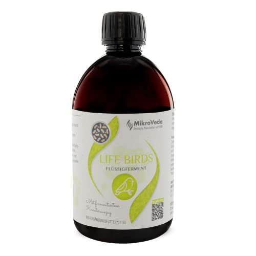 MikroVeda Life Birds 250ml, Bio Ergänzungsfuttermittel für Vögel, natürliches Vogelfutter mit MikroVeda Mikroorganismen fermentiert von MikroVeda