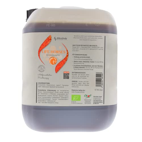 Mikroveda Life für Pferde, Enzymferment als Ergänzungsfuttermittel, Effektive Mikroorganismen, Verdauungshelfer, bessere Kondition, Mikrobiom-Pflege, gegen Koliken (10 Liter) von Mikroveda