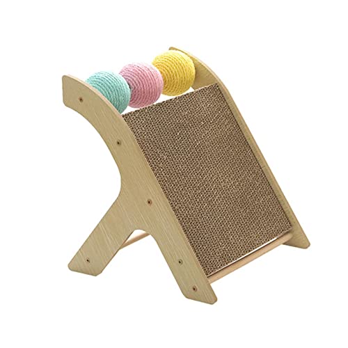 Milageto 2 in 1 Katzenkratzer Schleifkralle Katze kratzt Drehbarer Ball Interaktives Spiel Interaktives Spielspielzeug Sisalseil Verhindert Möbelschäden, Wellpapier von Milageto