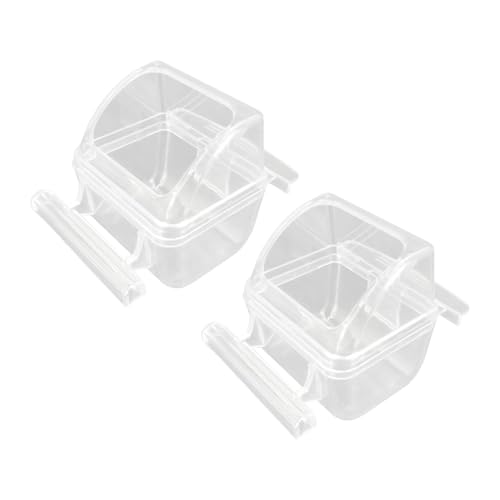 Milageto 2 x saubere Vogelfutterspender für Käfig, Futterbehälter, Sittich, Unzertrennlicher, transparent, Nymphensittiche, abnehmbar, Wellensittiche, von Milageto