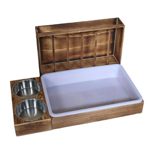 Milageto 3-in-1-Heu-Futterstation für Kaninchen mit Katzentoilette, Futterkrippe für, Käfigzubehör, Katzentoilette, Wasserfütterung, Heuhalter, Gestell Milageto 3-in-1-Heu-Futterstation für Kaninchen mit Katzentoilette, Futterkrippe für, Käfigzubehör, Katzentoilette, Wasserfütterung, Heuhalter, Gestell von Milageto