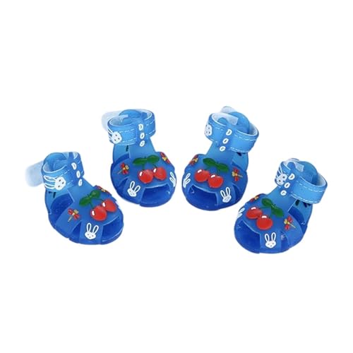 Milageto 4-teilige Hundesandalen, Welpenpfotenschutz, Geschenk, Haustiersandalen, wasserdicht, rutschfest, Haustierstiefel, Hundeschuhe zum Spazierengehen auf, Blau Milageto 4-teilige Hundesandalen, Welpenpfotenschutz, Geschenk, Haustiersandalen, wasserdicht, rutschfest, Haustierstiefel, Hundeschuhe zum Spazierengehen auf, Blau von Milageto