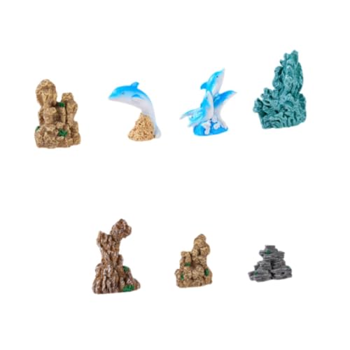 Milageto 7pcs Aquarium Dekoration Rockery, Fischtank Landschaft Ornamente, Kunsthandwerk künstliche Bergansicht Steinschmuck für Balkon von Milageto