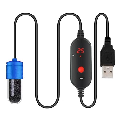 Milageto Aquarium-Heizung, 15–34 °C, Temperaturregler, LED-Digitalanzeige, USB-Aufladung, Überhitzungsschutz, 10W von Milageto