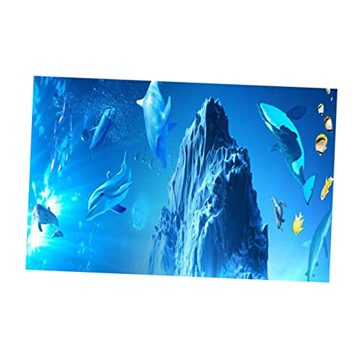 Milageto Aquarium Hintergrundfolie, 3D-Effekt, selbstklebend, Unterwasserwelt Dekoration, 82 cm von Milageto