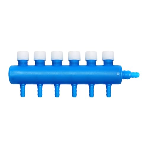 Milageto Aquarium Luftstromregelventil Verteiler Splitter Luftpumpe Zubehör Professionelles Robustes Aquarium Werkzeug, 6 Wege von Milageto
