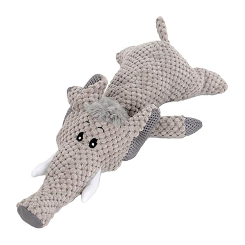 Milageto Crinkle Dog Quietschspielzeug, Kauspielzeug für Hunde, interaktives Selbstvergnügen, Cartoon-Stofftier, Hundespielzeug, zum Laufen im, GRAU Milageto Crinkle Dog Quietschspielzeug, Kauspielzeug für Hunde, interaktives Selbstvergnügen, Cartoon-Stofftier, Hundespielzeug, zum Laufen im, GRAU von Milageto