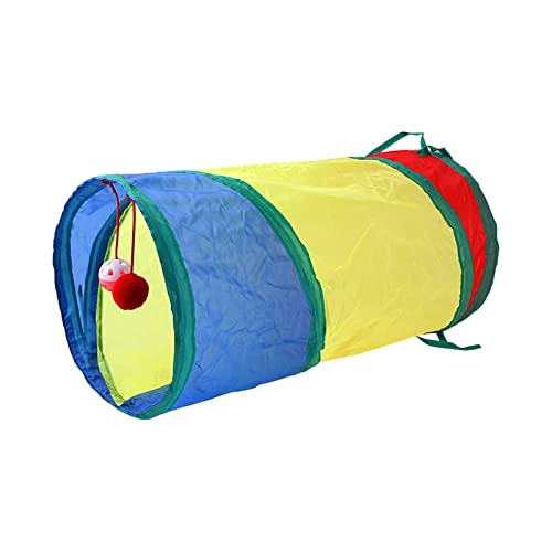 Milageto Faltbares Katzen-Tunnel-Spielzelt mit Ball, faltbares Haustier-Röhren-Bett, interaktives Spielzeug für Kaninchen, Häschen, Kleintiere, Heimtierbedarf, von Milageto