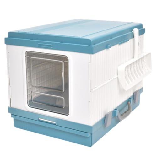 Milageto Geschlossene Katzentoilette mit Schaufel, große Katzentoiletten, zusammenklappbare Katzentoilette mit Schublade, Katzentoilette für Kätzchen, Blau Milageto Geschlossene Katzentoilette mit Schaufel, große Katzentoiletten, zusammenklappbare Katzentoilette mit Schublade, Katzentoilette für Kätzchen, Blau von Milageto