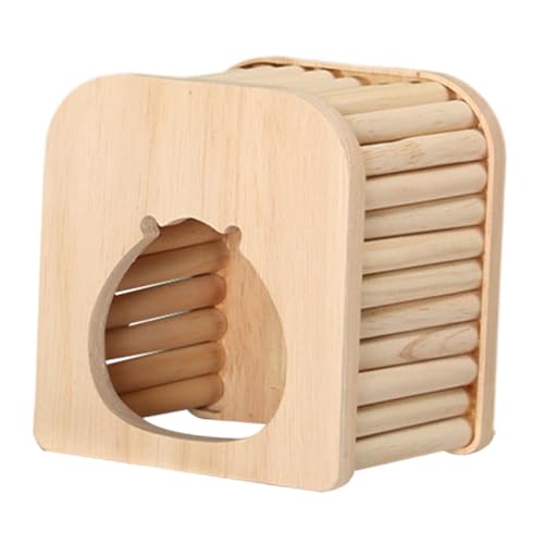 Milageto Hamster-Holzhaus-Versteck, Kleintierhaus, DIY-Käfig-Ruhe, winzige Rennmäuse, belüfteter Käfig-Dekor, Käfig-Zubehör, Erkundungsspielzeug, Flache Oberseite Milageto Hamster-Holzhaus-Versteck, Kleintierhaus, DIY-Käfig-Ruhe, winzige Rennmäuse, belüfteter Käfig-Dekor, Käfig-Zubehör, Erkundungsspielzeug, Flache Oberseite von Milageto